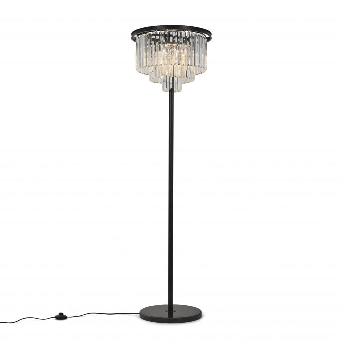 Flora clear gulvlampe med marmor fod