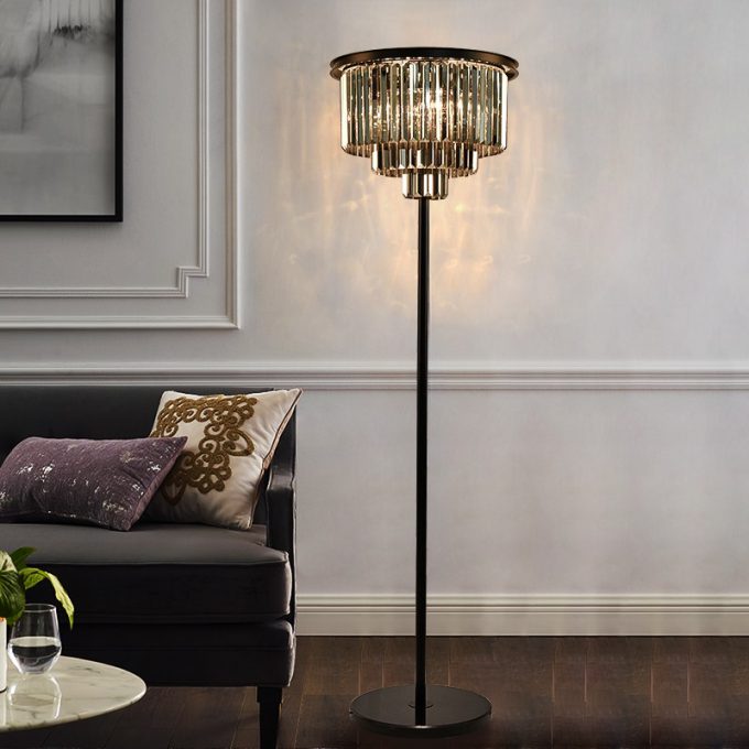 Flora smoked gulvlampe med marmor fod - Image 3