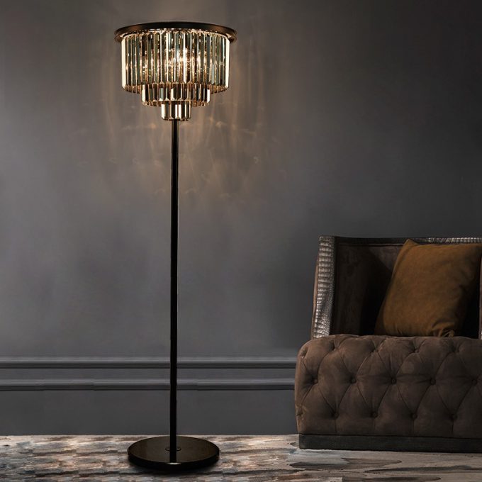 Flora smoked gulvlampe med marmor fod - Image 2