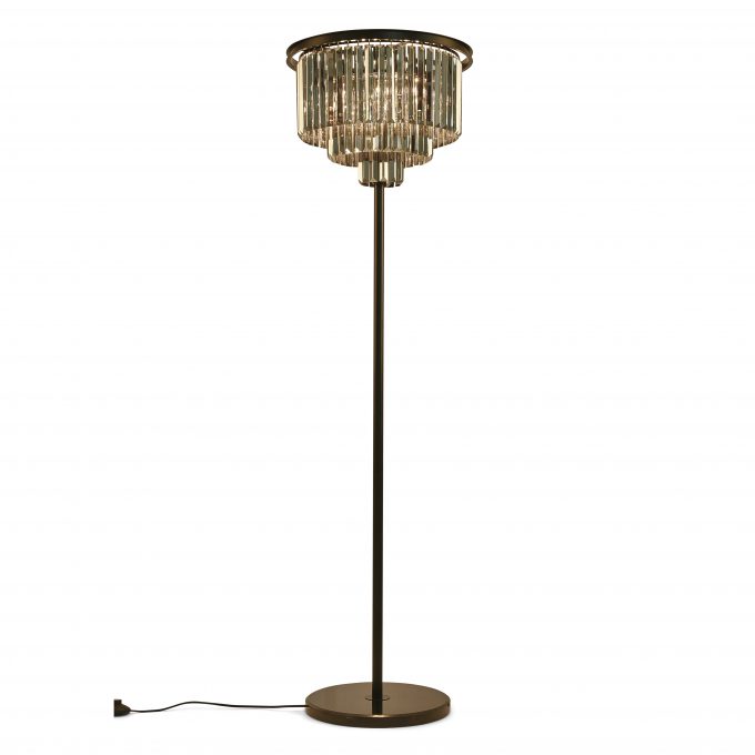 Flora smoked gulvlampe med marmor fod